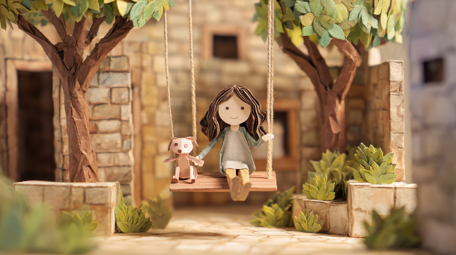 ภาพการ์ตูนกระดาษน่ารักในสวน