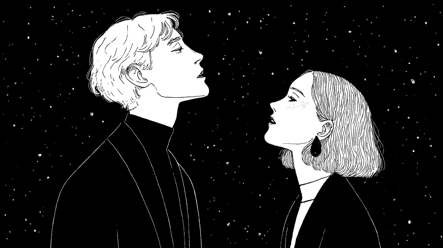 ภาพวาดคู่รักในคืนดาว