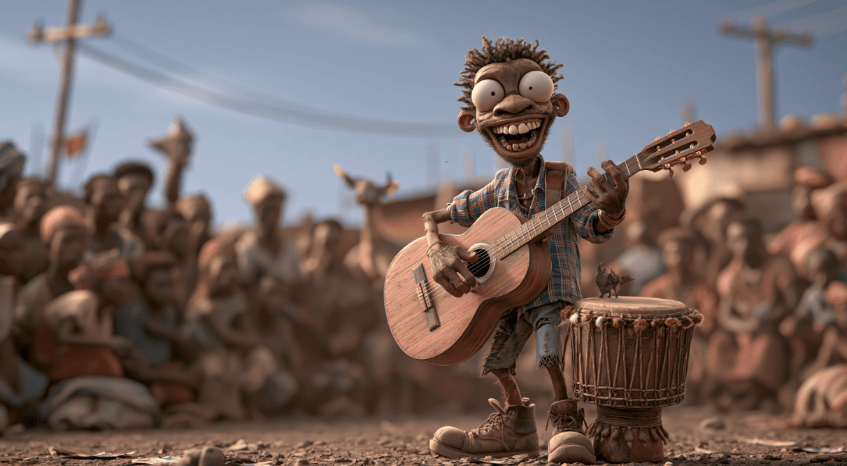 ตัวละครการ์ตูนร้องเพลงในงานเทศกาล