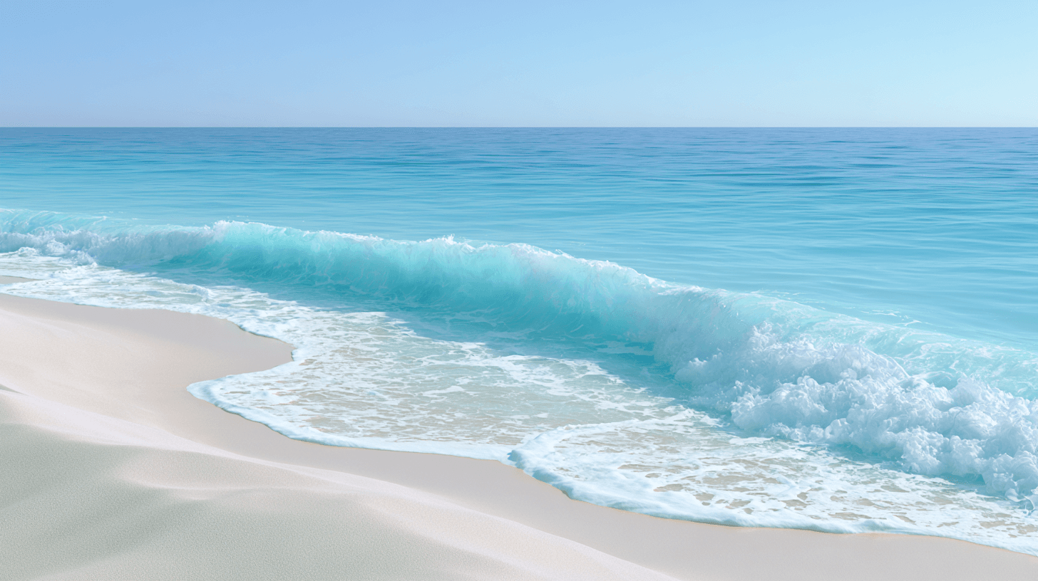 ชายหาดที่สวยงามกับคลื่นทะเลใส
