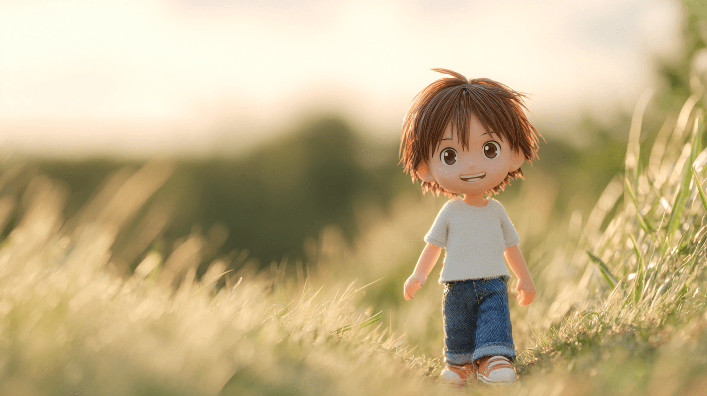 เด็กน้อยน่ารักในธรรมชาติ