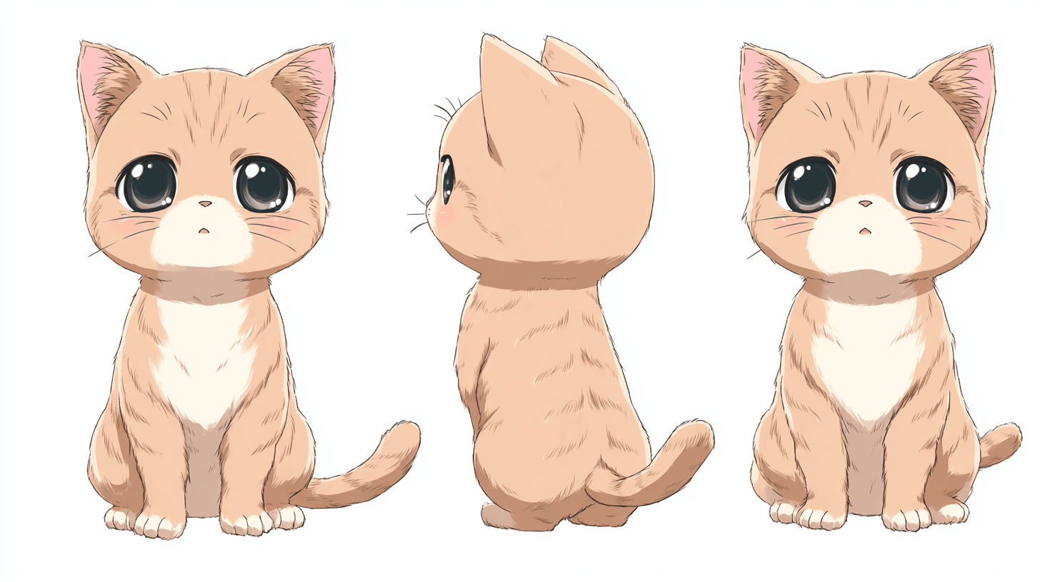แมวการ์ตูนสุดน่ารัก 3 มิติ