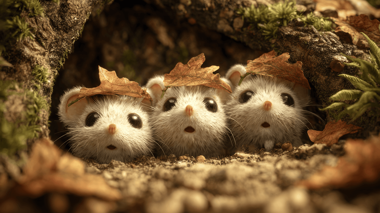 หนูน้อยน่ารักในป่า