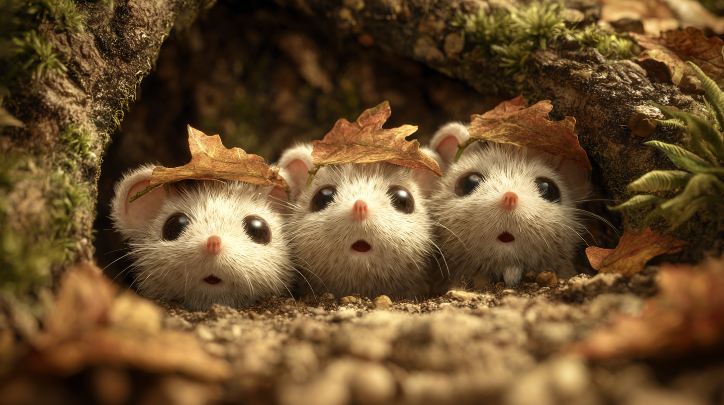หนูน้อยน่ารักในป่า