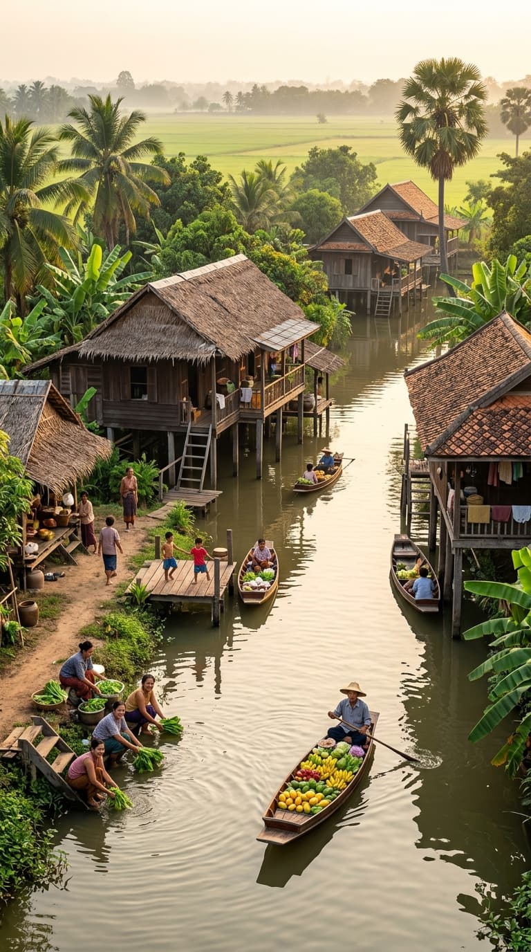 ชีวิตในหมู่บ้านริมคลองที่มีเสน่ห์
