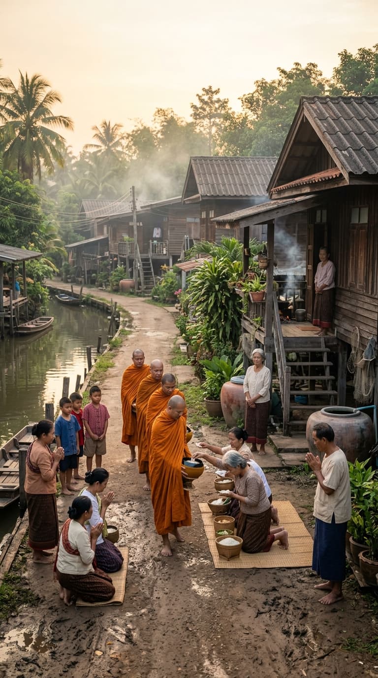 วิถีชีวิตชุมชนไทยในยามเช้า