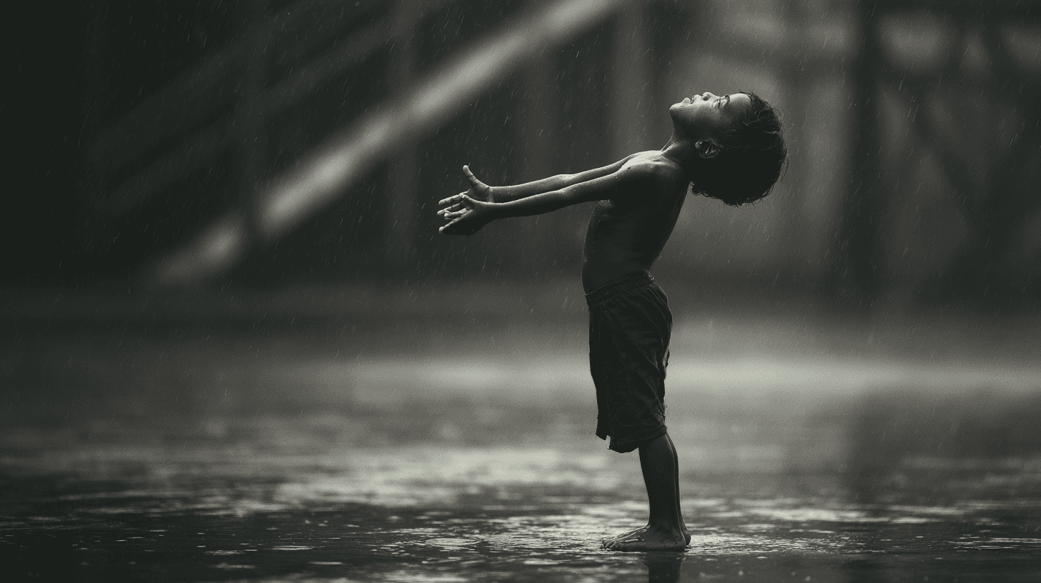 เด็กชายในสายฝนอันงดงาม