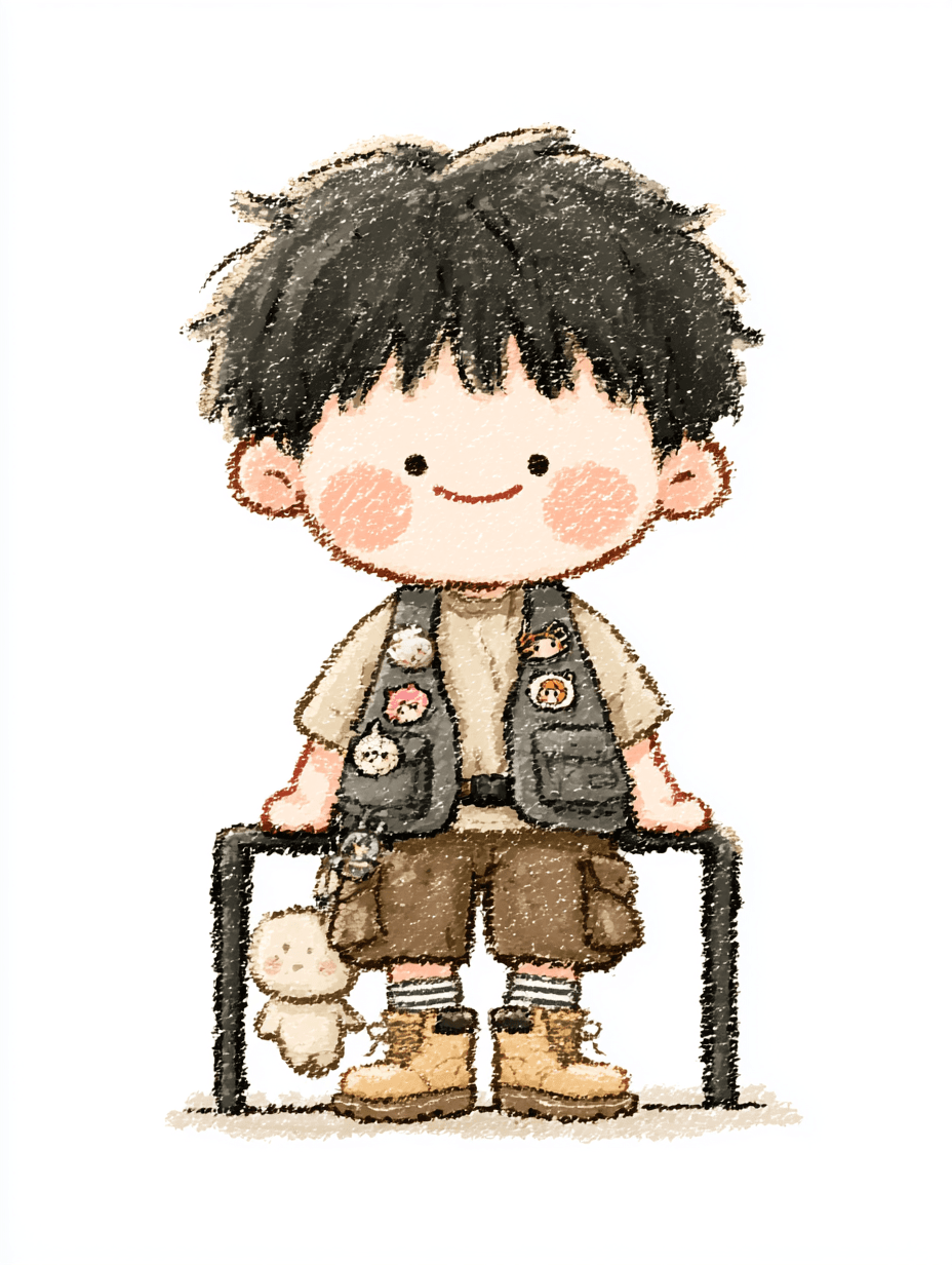 เด็กน้อยน่ารักในสไตล์การ์ตูน