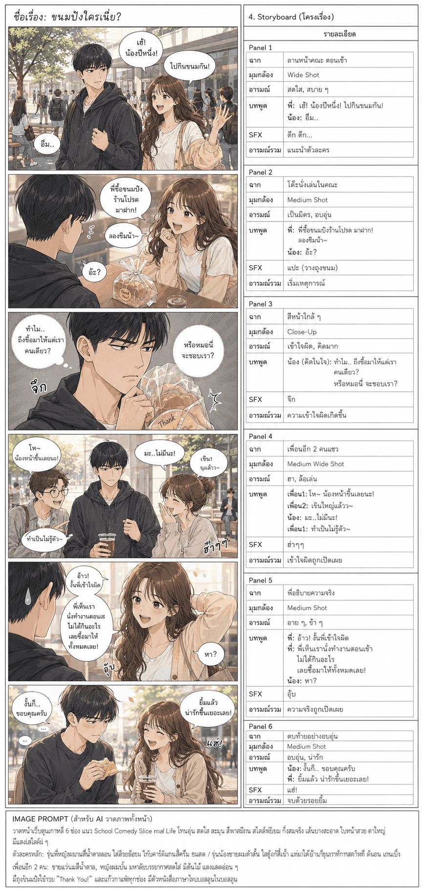 ภาพการ์ตูนโรแมนติกในสวนสาธารณะ