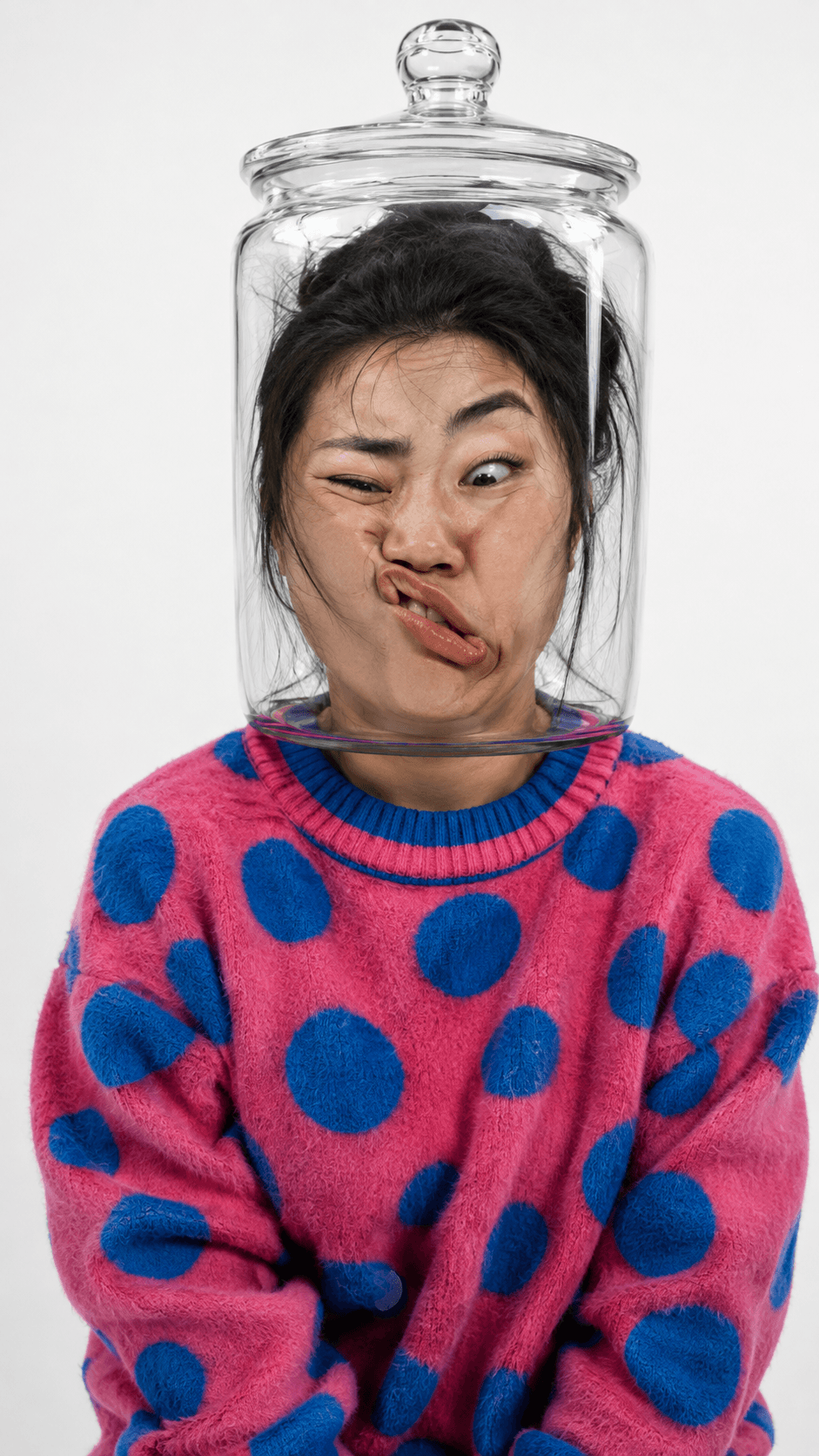 พรอมต์หน้าบิดแรงลมสุดฮา — Surreal Distorted Face Portrait