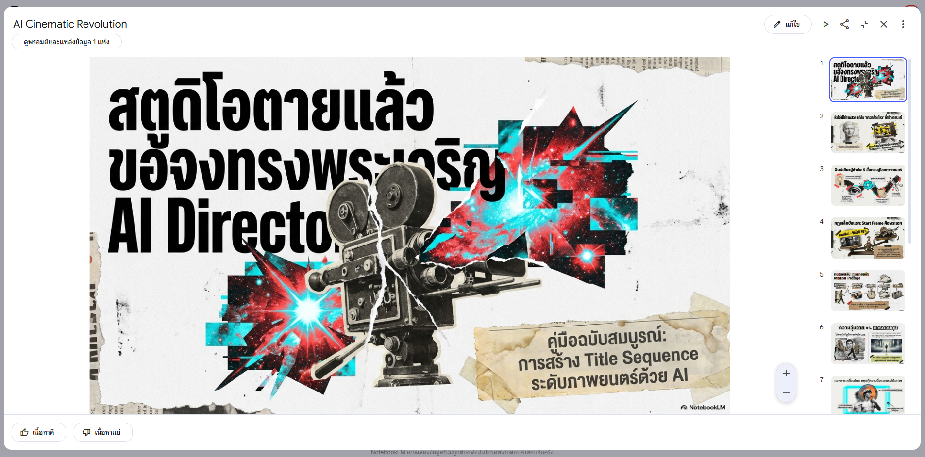 YAML พรอมต์ออกแบบสไลด์ notebooklm สไตล์ Paper Cut